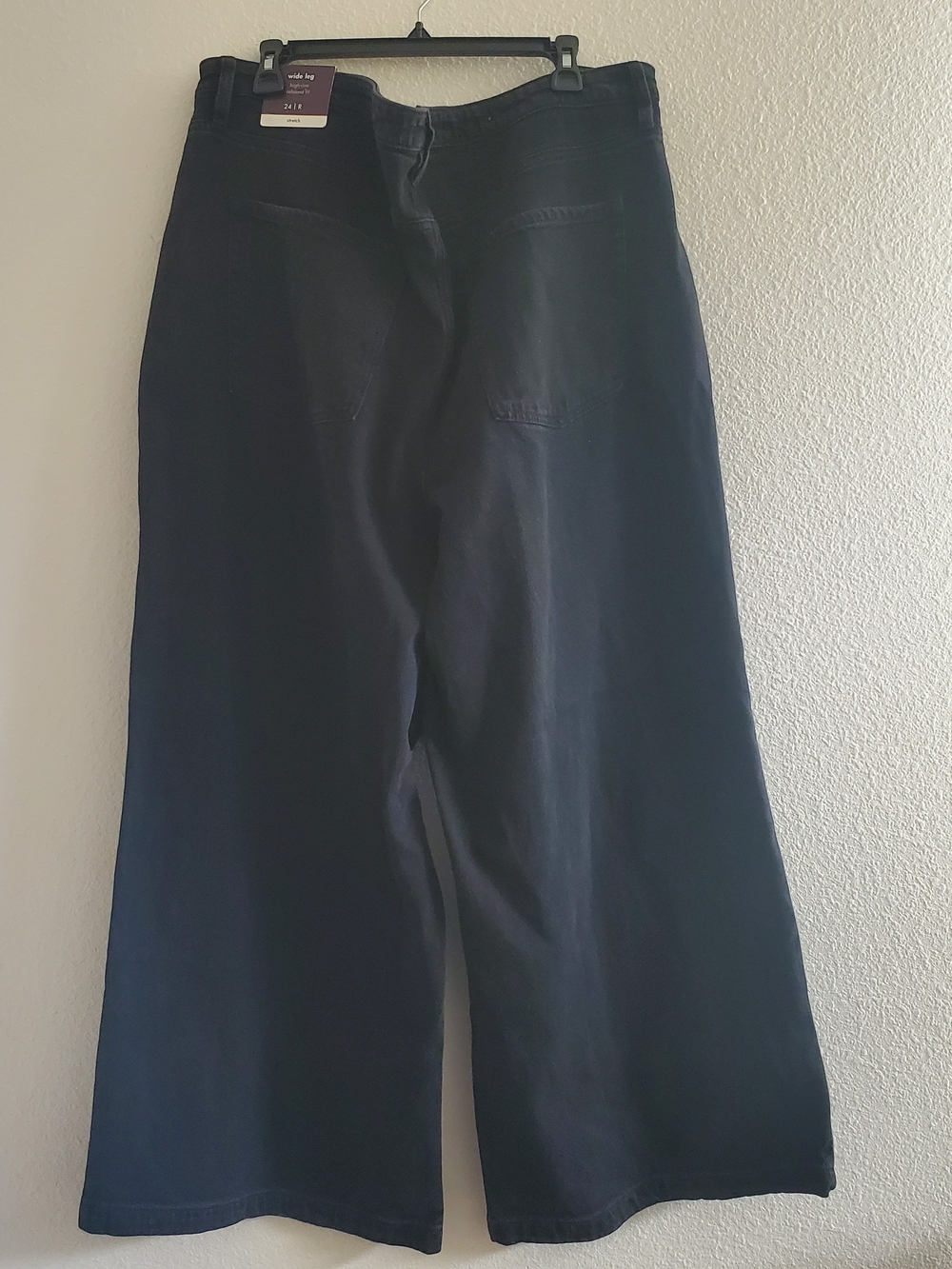NWT Ava & Viv Women's Wide-Leg Jeans in Black Size 24